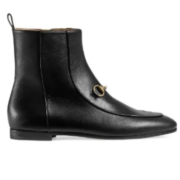 Gucci Horsebit Jordaan Leather boot Black Size 37.5 MSRP $1295 NEW IN BOX - Picture 2 of 3